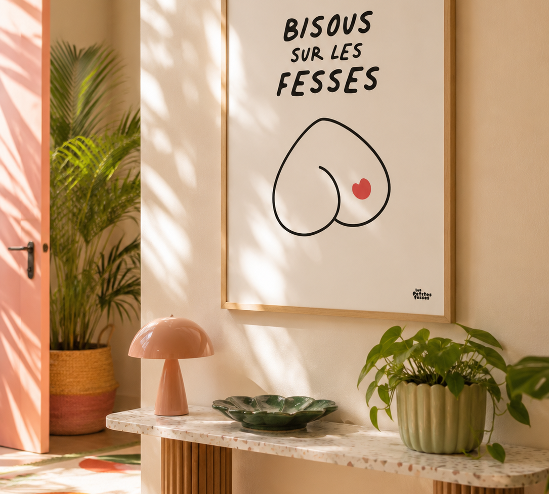 Affiche bisou bisou : le cadeau déco qui dit "je t’aime" autrement