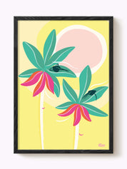 Affiche Sieste dans les palmiers