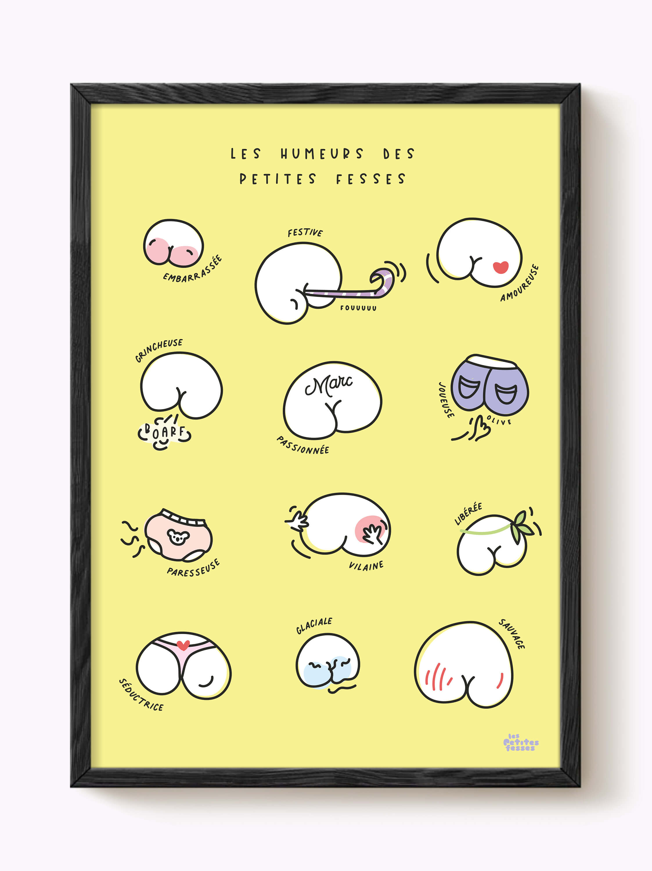 Affiche humour WC • Les humeurs des petites fesses