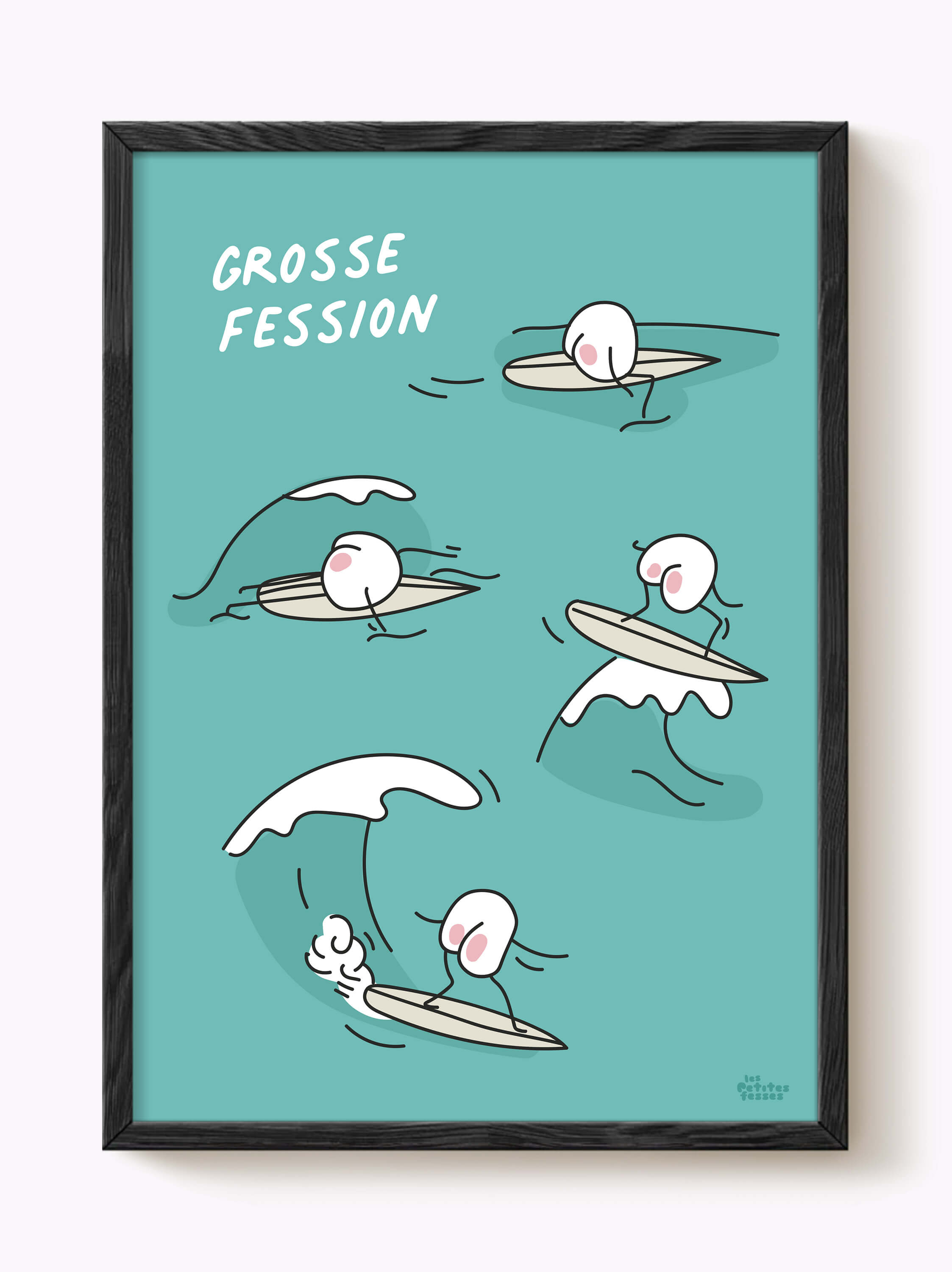 Affiche surf humour • Grosse fession