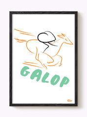Affiche Equitation Au galop