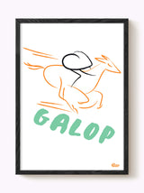 Affiche Equitation Au galop