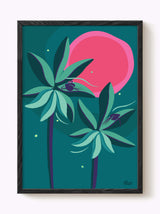 Affiche tropicale • Sieste dans les palmiers