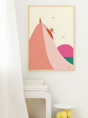 affiche-dune-du-Pilat-surf-bassin-Arcachon-illustré