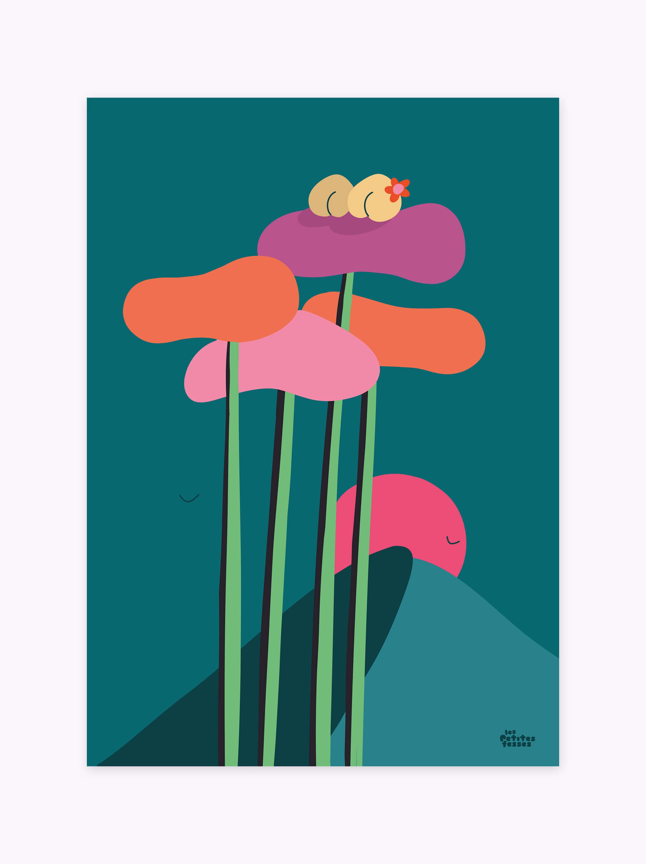 affiche-couple-amoureux-pin-dune-du-pilat-coucher-de-soleil-coloré
