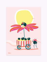 affiche-tropicale-colorée-livreur-de-coco