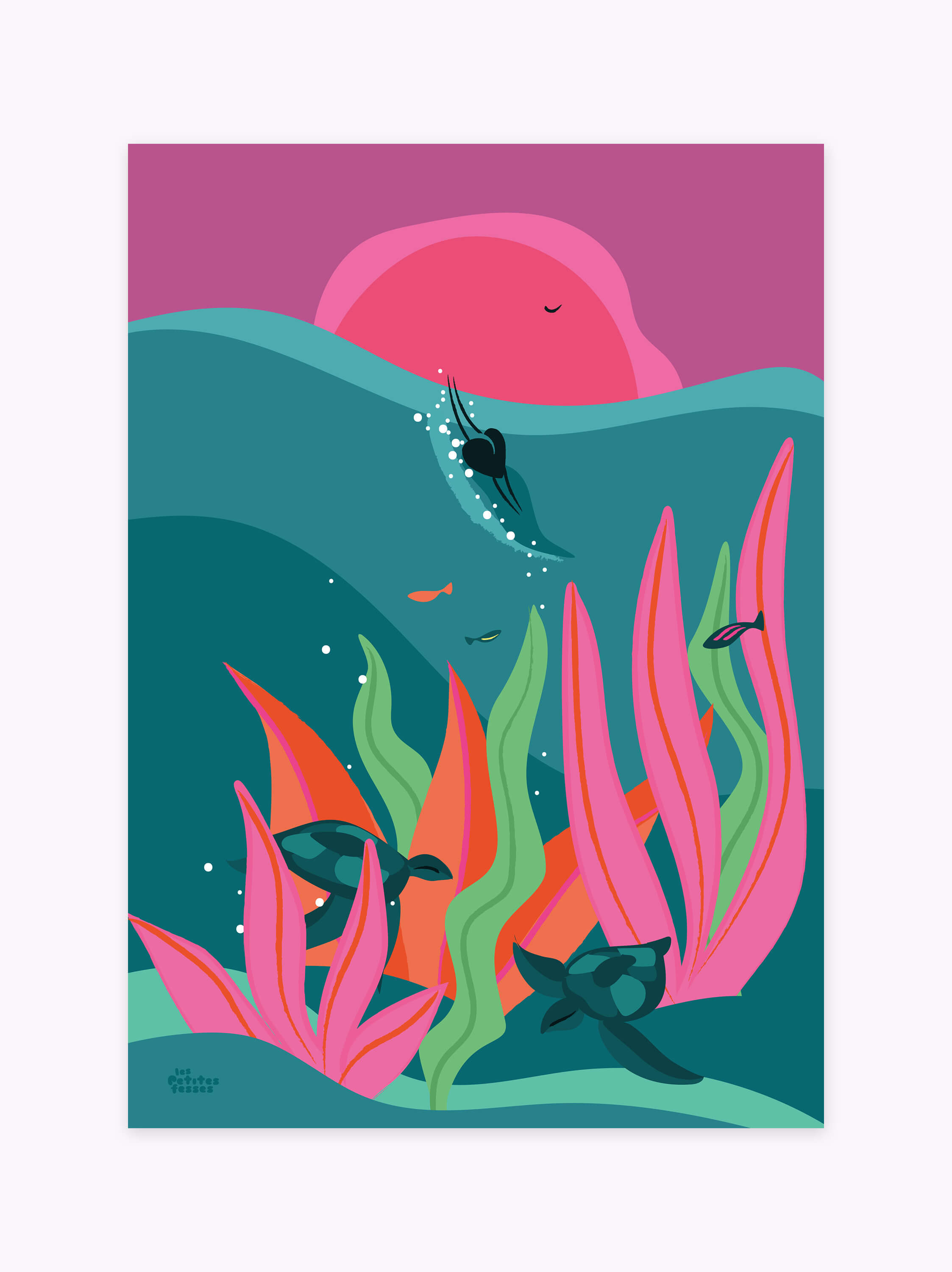 Affiche tropicale colorée • Tropical Wave (surf)