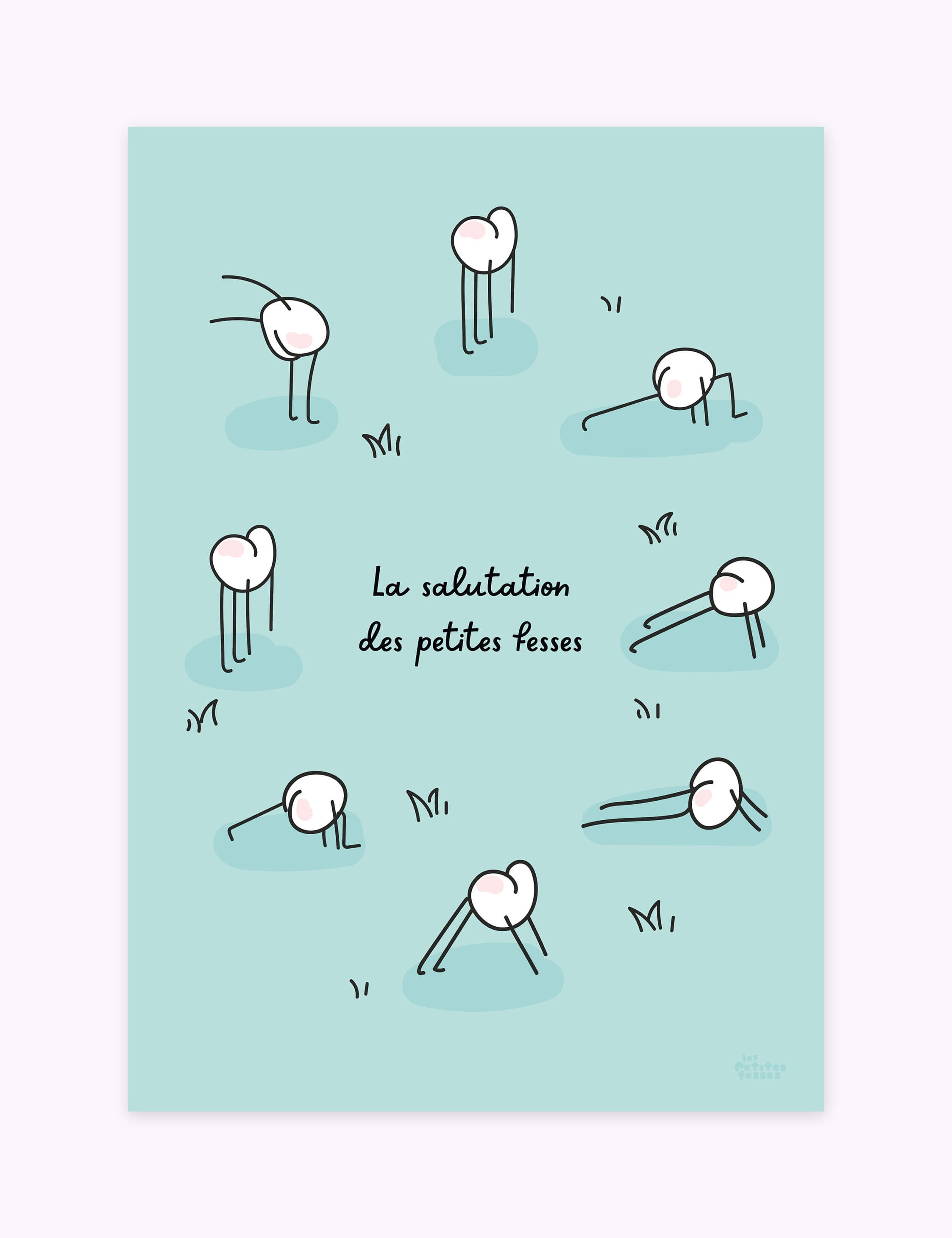 affiche-humour-posture-de-yoga-bleue