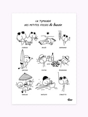 affiche-typologie-du-bassin-Arcachon-noir-et-blanc-plage-vin-huitre-soleil