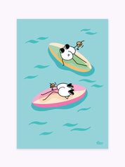 affiche-paddle-cocktail-ocean-bleu-humour