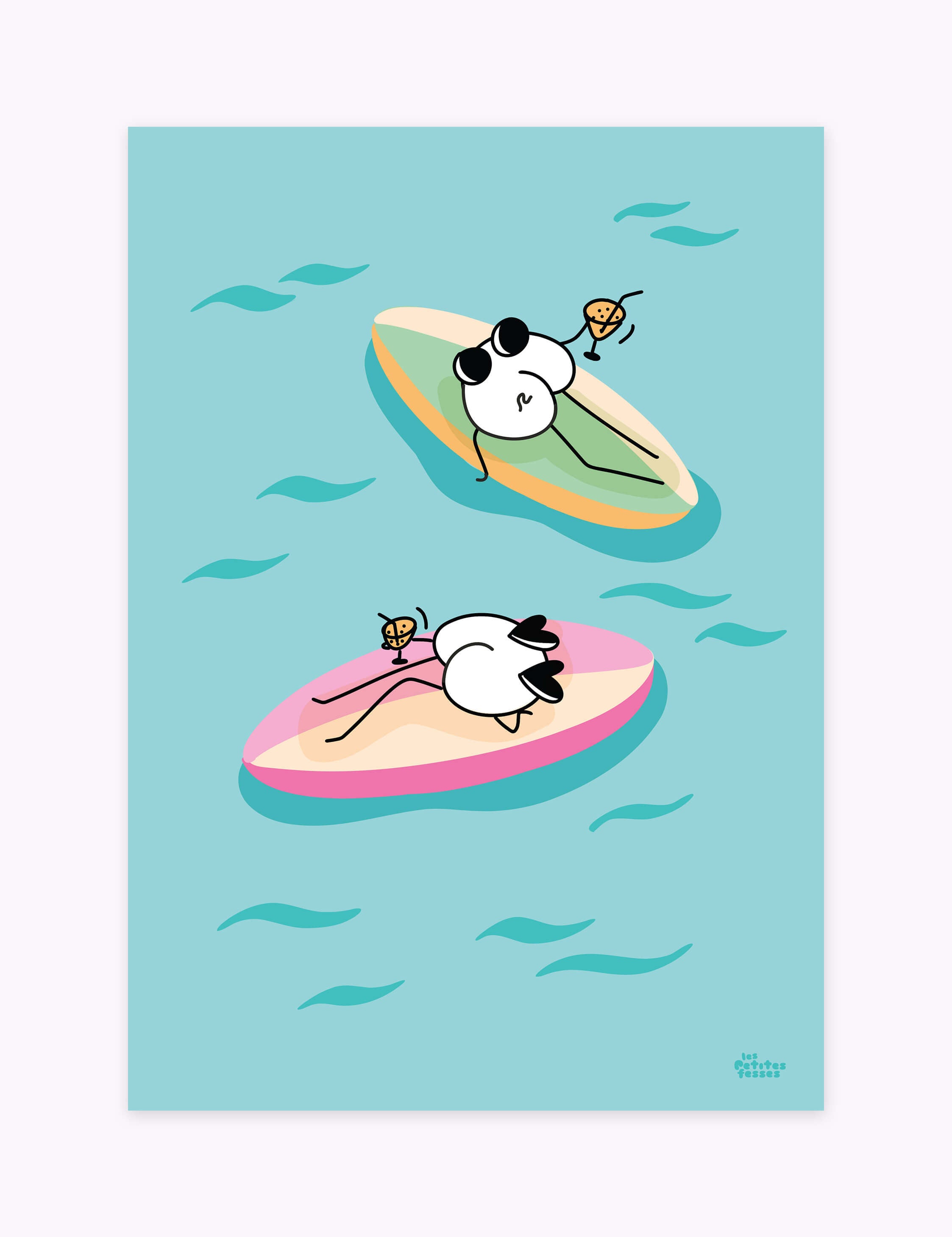 affiche-paddle-cocktail-ocean-bleu-humour