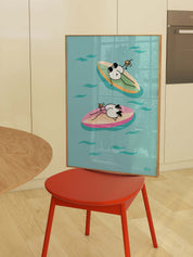 affiche-paddle-cocktail-ocean-bleu-humour