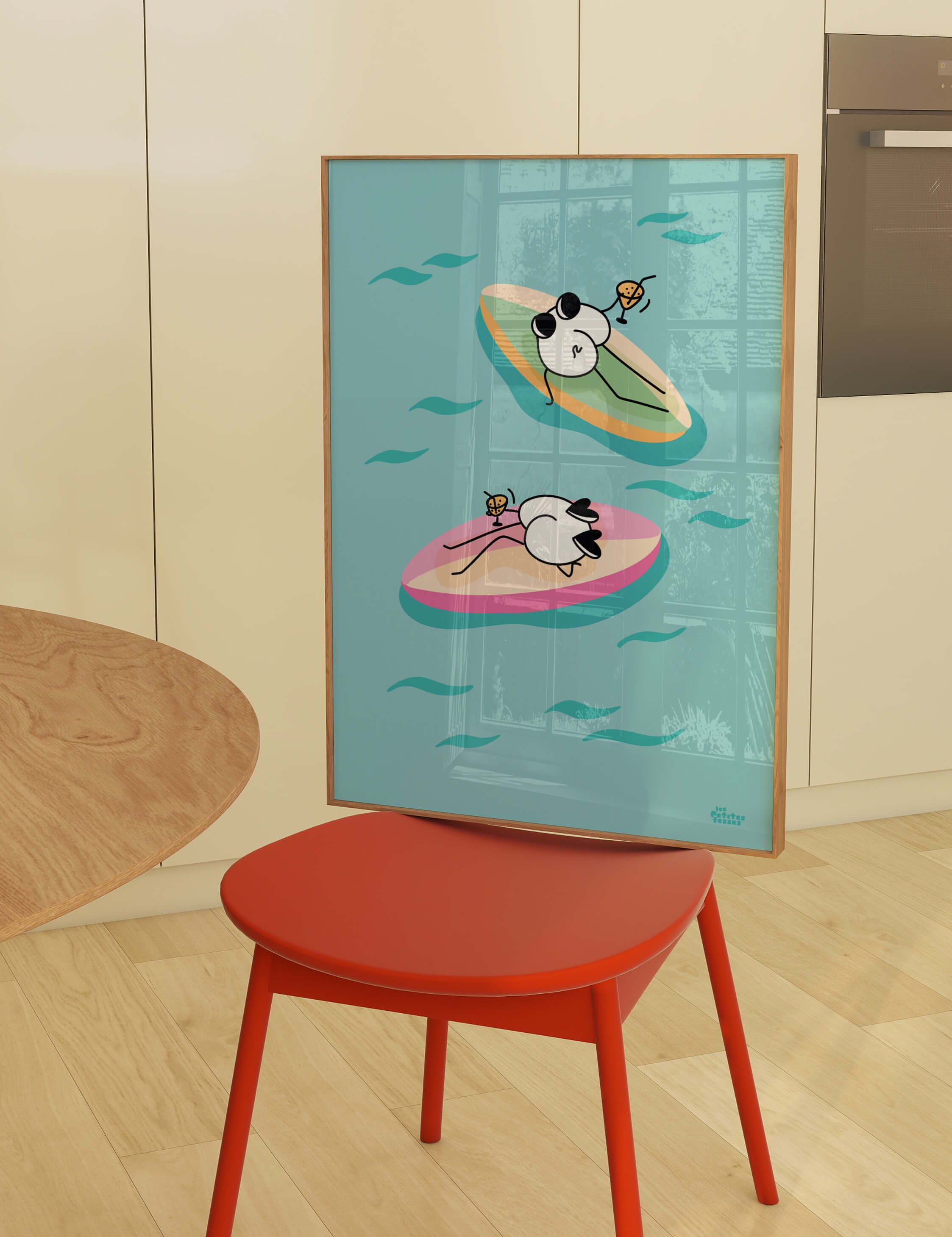 affiche-paddle-cocktail-ocean-bleu-humour