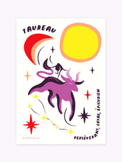 Affiche signe astrologique Taureau