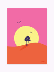 affiche-colorée-sunset-rose
