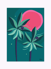 affiche-colorée-tropicale-palmiers