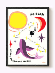 Affiche signe astrologique Poisson