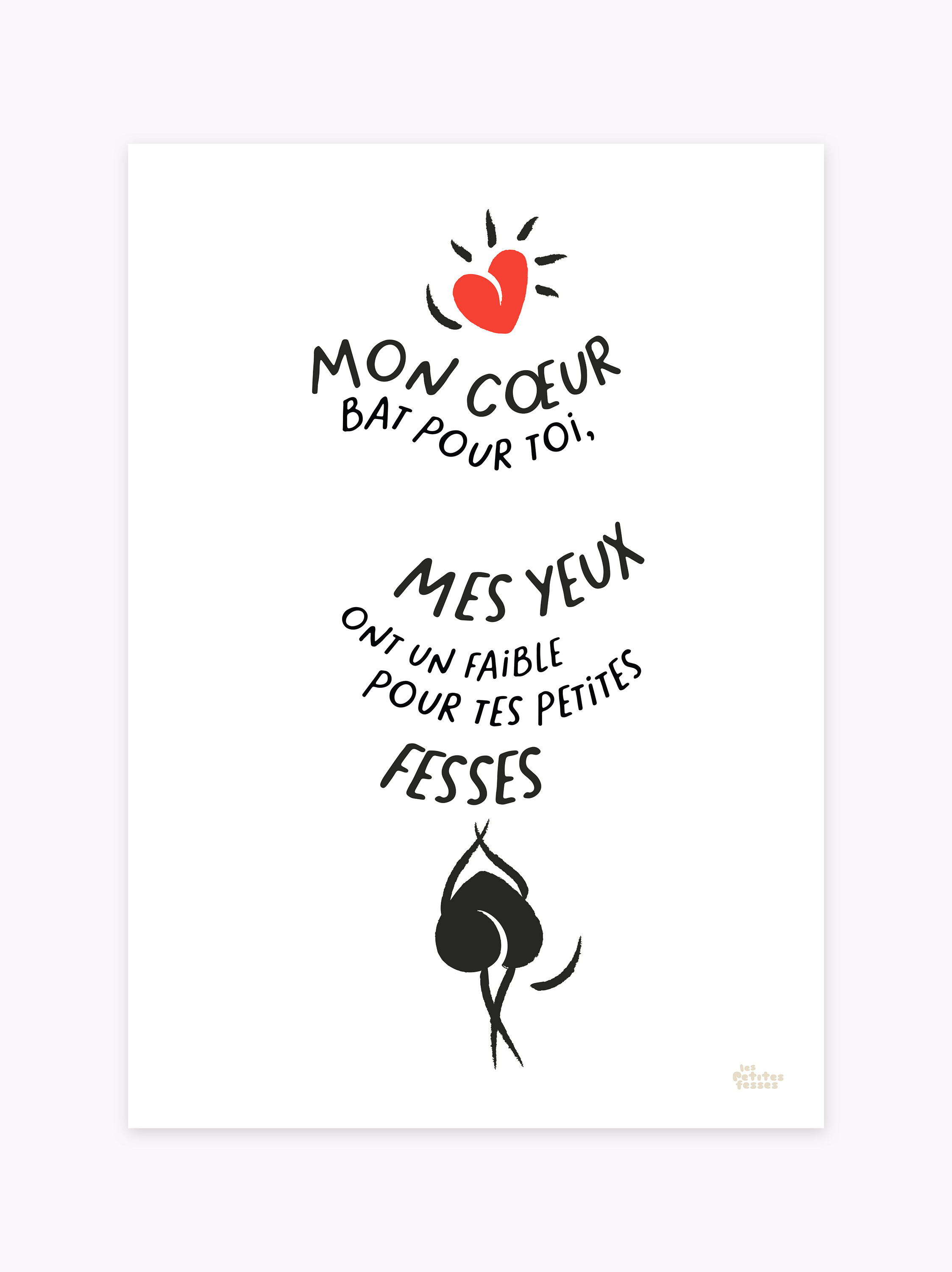 Affiche à personnaliser Mon cœur bat pour toi