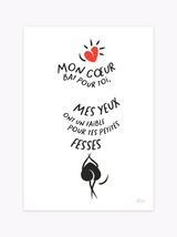 Affiche à personnaliser Mon cœur bat pour toi